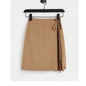Linen wrap mini skirt